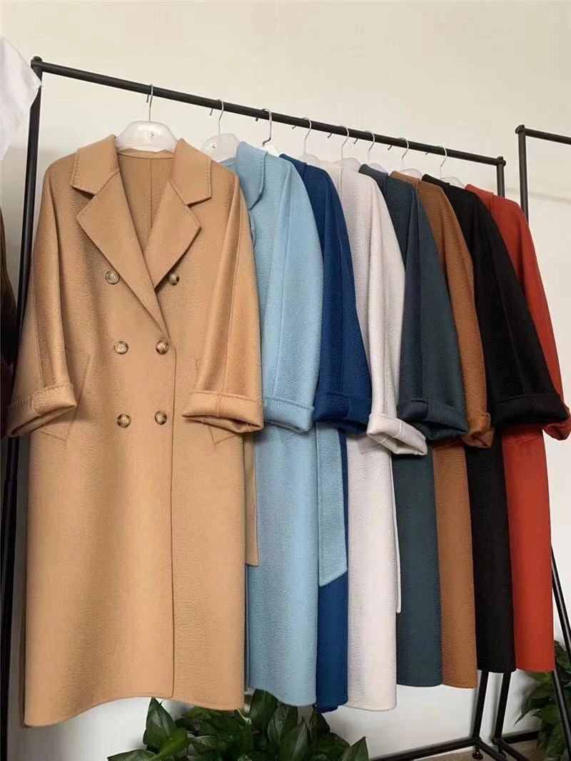 Winter Warm Beautiful Wool Blend Coat For Women Long Knee Length Wool Fashion Coat For Women Designer - Image 3