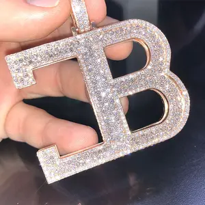 Customized Iced Out Silver Hip Hop Diamond Pendant 925 Sterling High Quality Moissanite Fine Jewelry Pendants & Charms