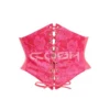 Hot Pink Satin With Black Mesh