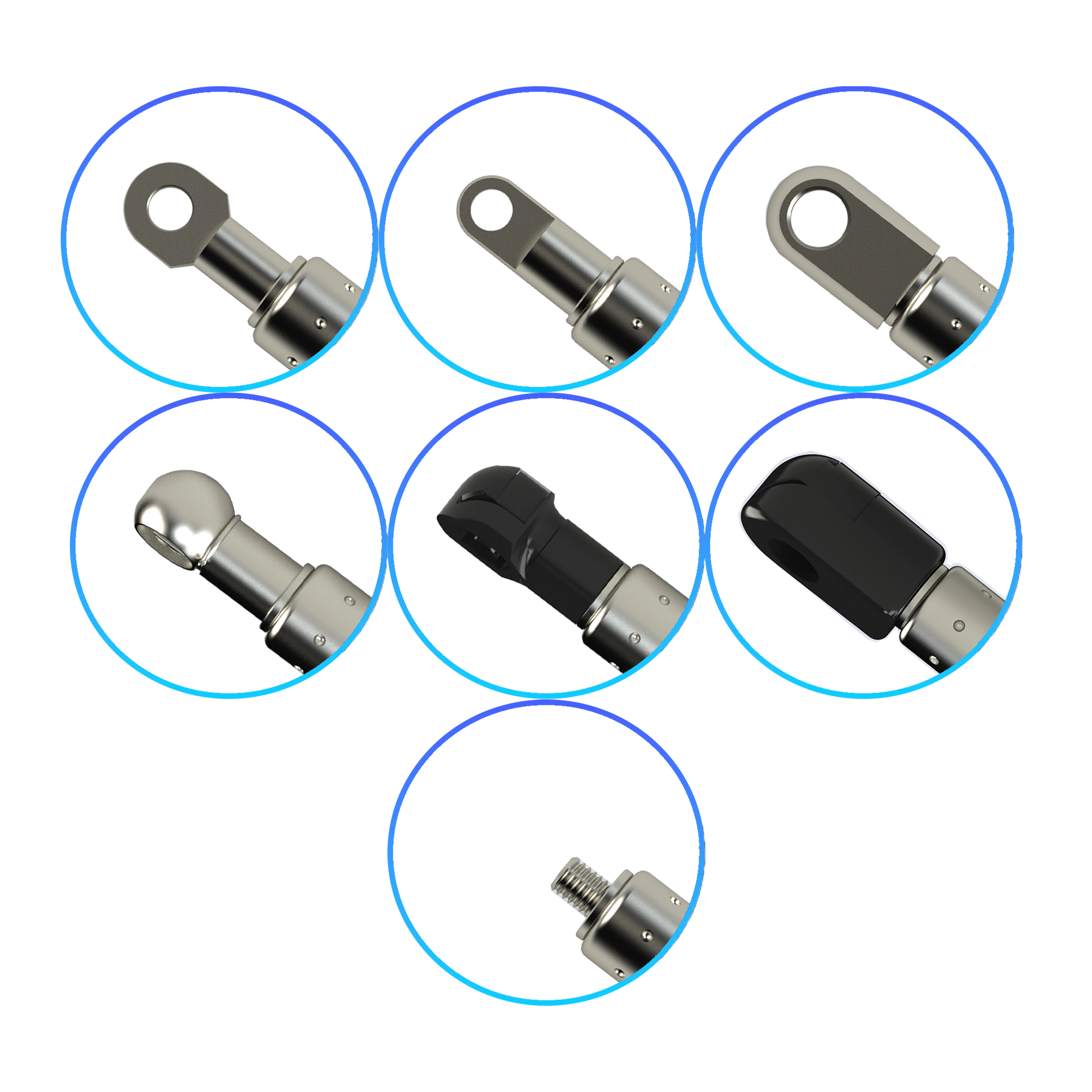 IL08BA-140-365-F1 365 mm Stainless Steel Gas Spring Inox SS Gas Piston for Food Processing Machine 140 mm Stroke ISO Certified