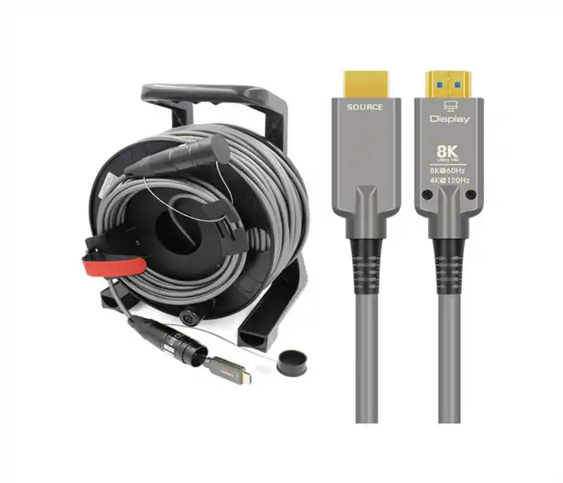 Optical Fiber HD Link Port Cable Drum Armored 8K TPU Covered Cable for Audio Video TV HD 2.1 Type a to Type a