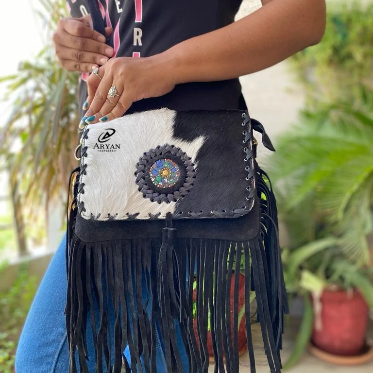 AryanExports Women Hippie Fringe Bags Fashion Bohemian Tassel Cross Body Bag  Vintage Boho Bags: Handbags