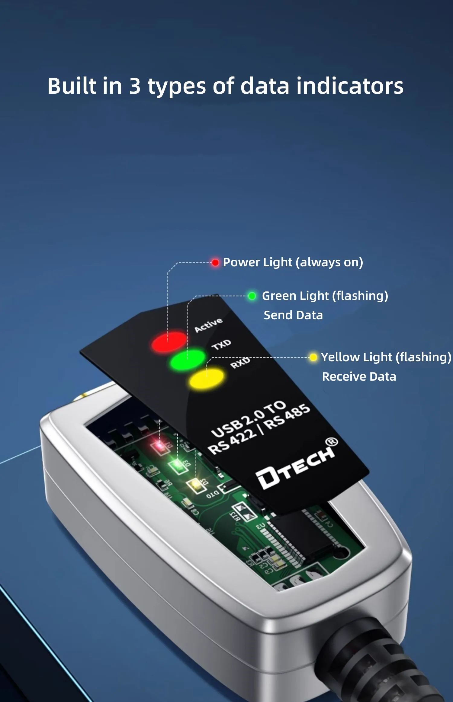 DTECH Male to Male DB9 Serial Port Converter Cable 3 Meters Type C USB3 ...