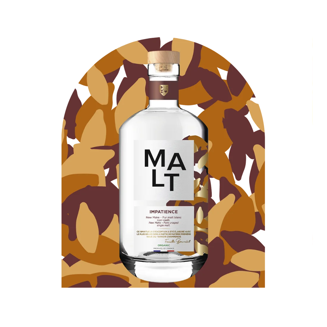 Impatience New Make Organic Whisky 70cl Premium Distilled Pure Unaged Single Malt From Champagne France 42% ABV