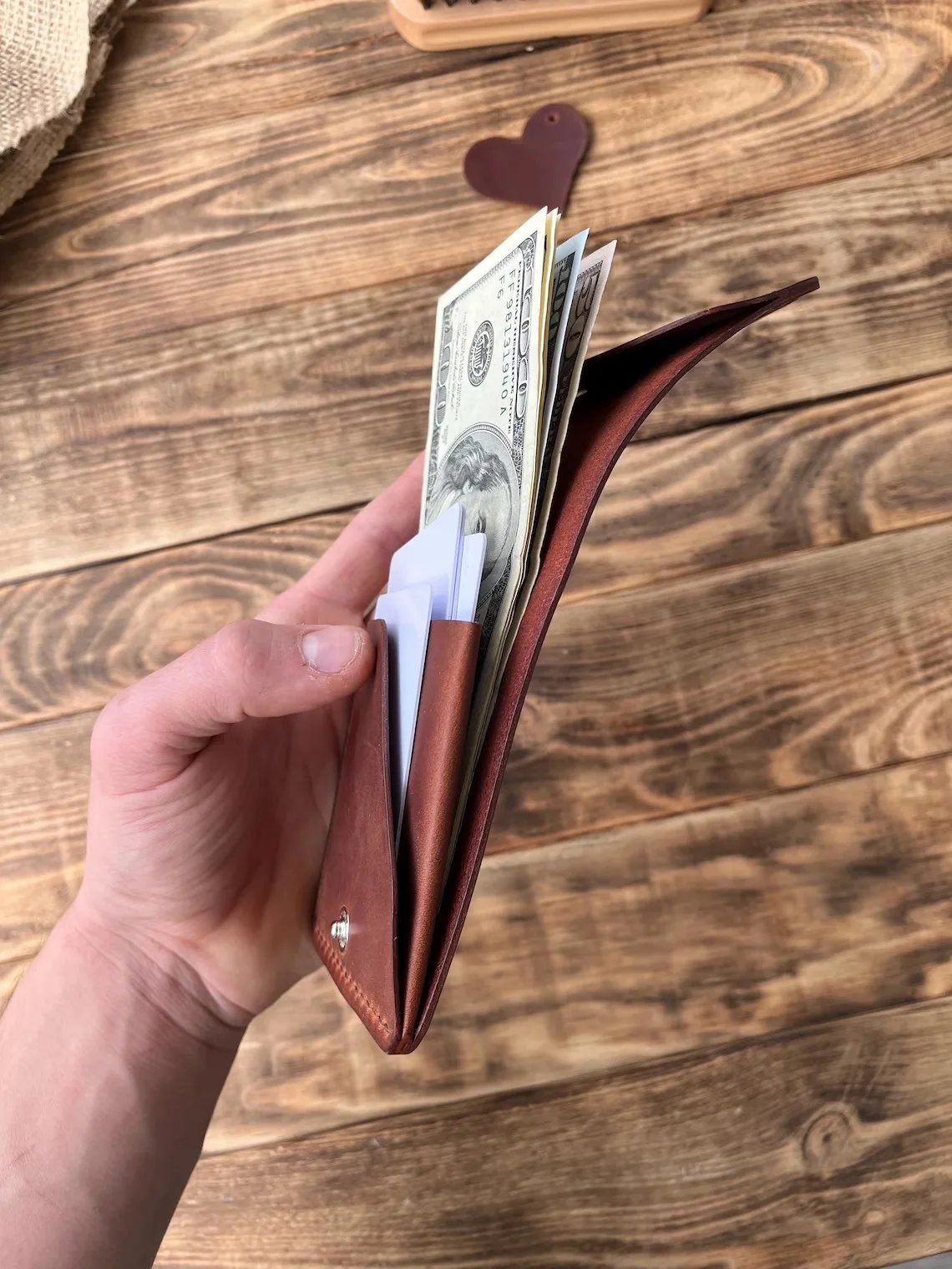 Most Selling Handmade Genuine Leather Wallet with Classic Bifold Design and Smooth Finish for Durability Available for Sale