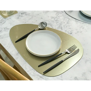 Luxury Modern Stainless Metal washable Gold Table Mat heat resistant round Non slip Table Place Mat