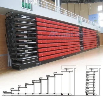 Avant Movable Telescopic Bleacher System Indoor Space Saving ...