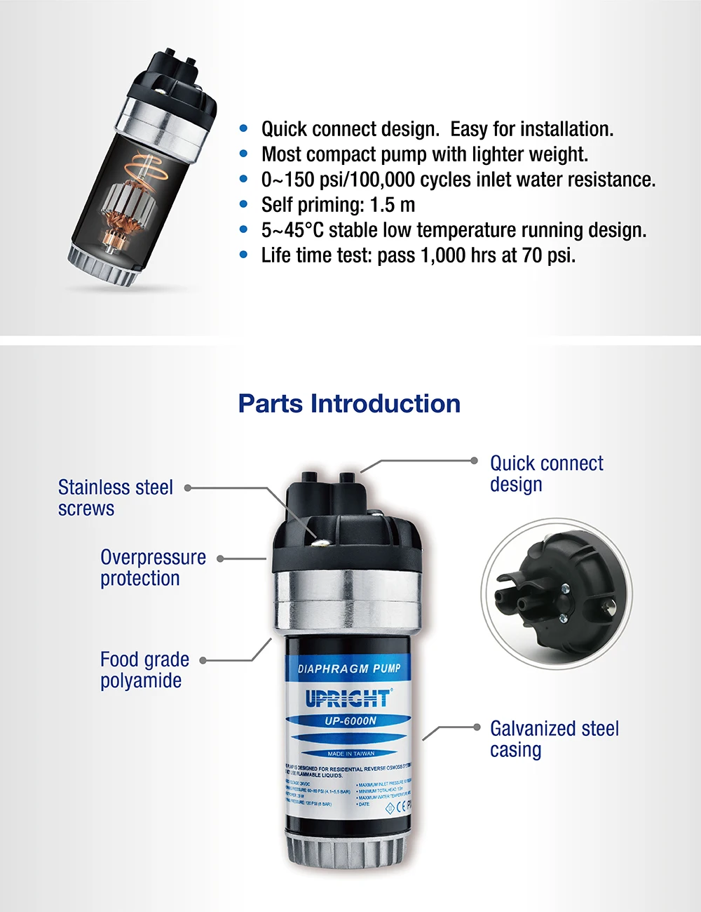 Drinking Water Machine Up6000n High Flow Small Ro Water Pumping Machine Booster Pump Buy