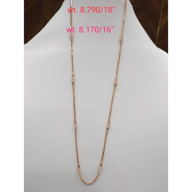 Elegant Classic Engagement Rose Gold 14k 585 Gold Necklace Adjustable Length Wholesale Price Made in India
