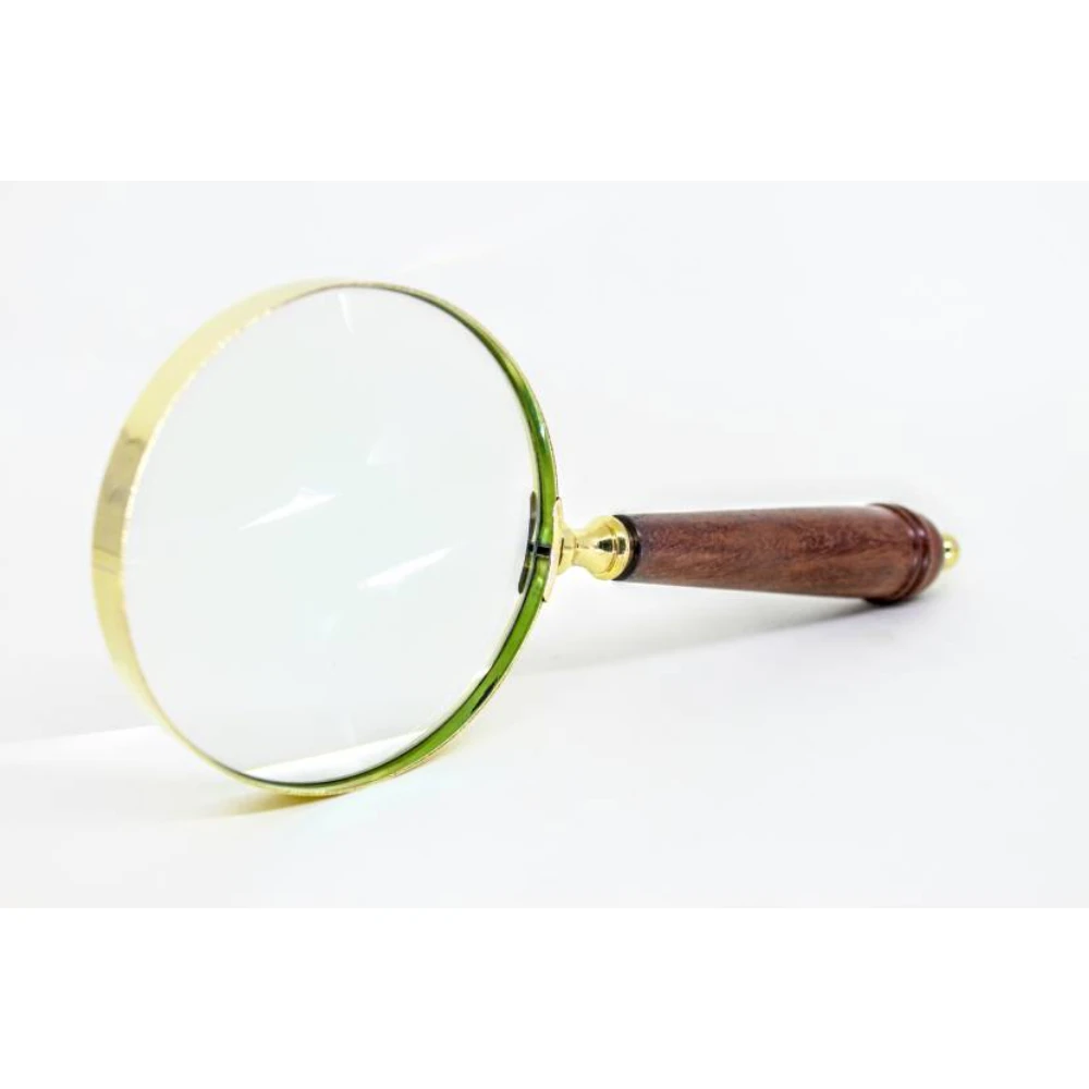 8X Bronze Metal Frame Magnifying Glass with Glass Lens Perfect for Archeology and Mobile Phone Screen Precision Tool
