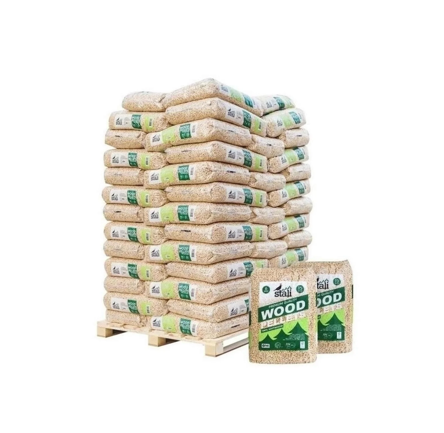 Wood Pellet Din Plus En Plus A Mm Pine Beech Spruce Fir Acacia Oak In Kg Bag Bsl Premium