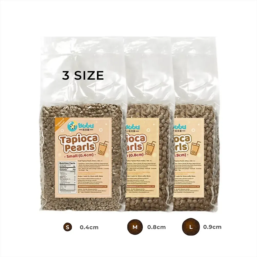Taiwan-Made Cboba Brand Tapioca Pearls 4mm/8mm/10mm Sizes Coconut Milk Infused Convenient To-Go Bag