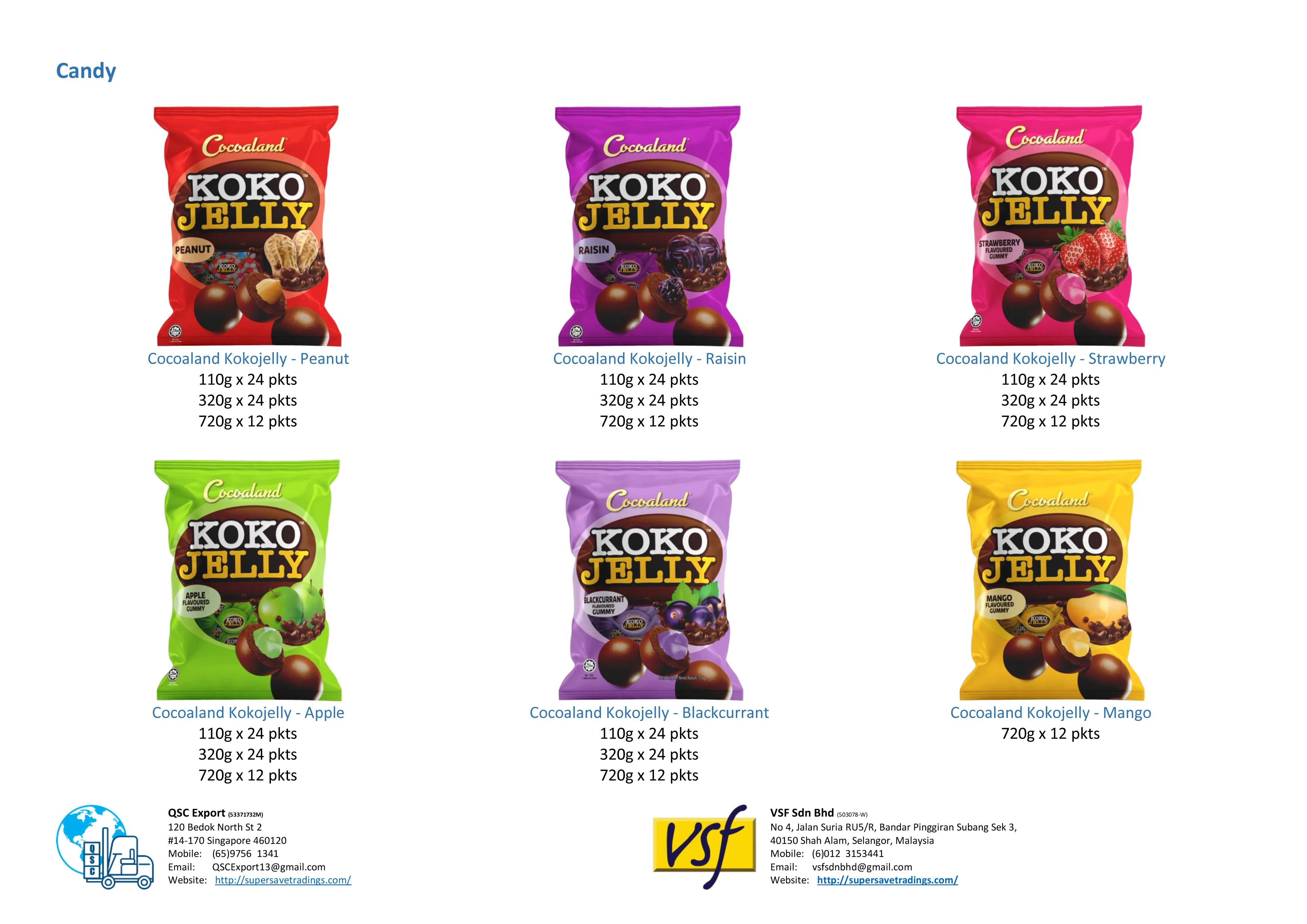Cocoaland Kokojelly - Raisin Chocolate Jelly (110g X 24 Pkts)