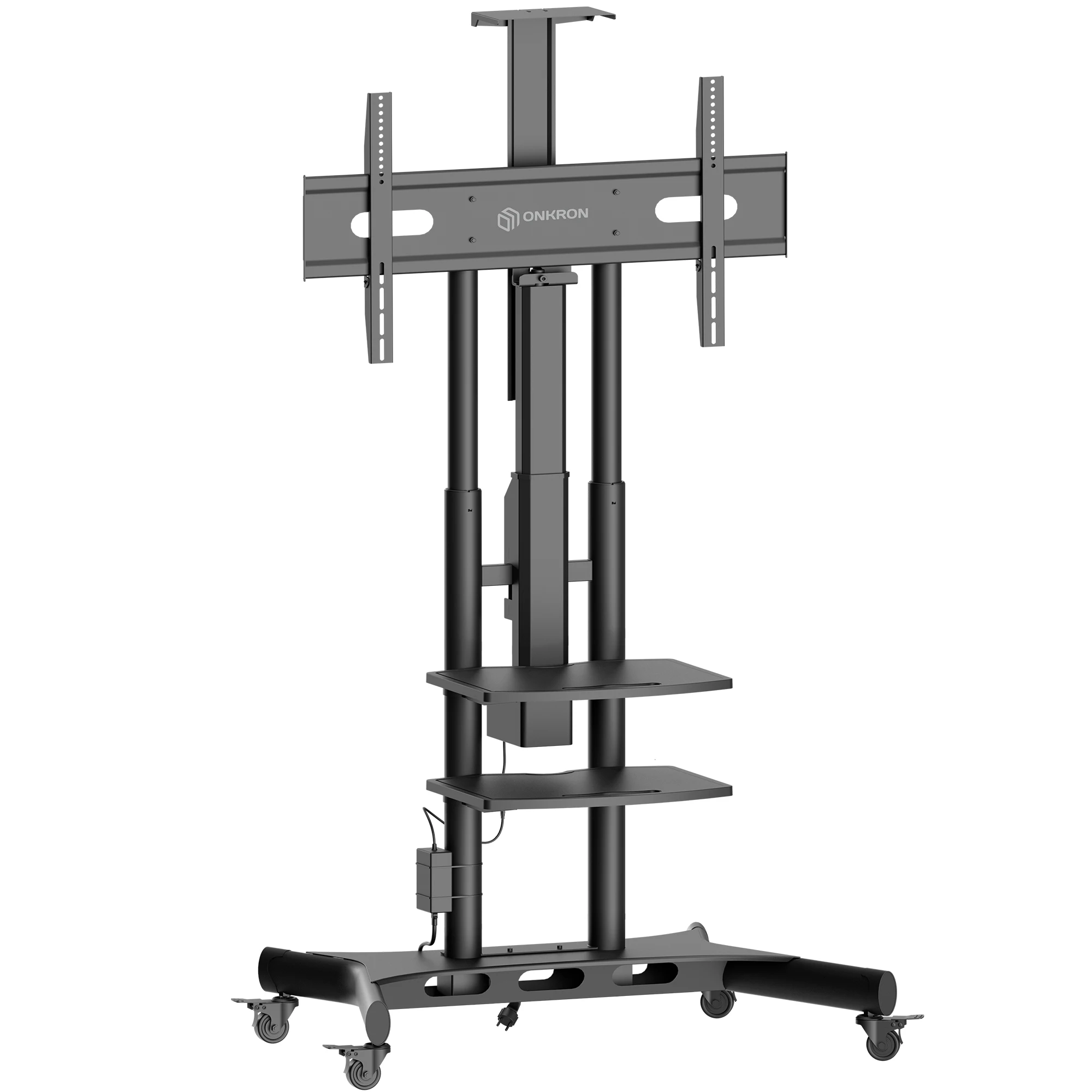 Onkron Mobile Tv Stand With Motorized Lift For 50" - 87" Lcd Led Oled ...