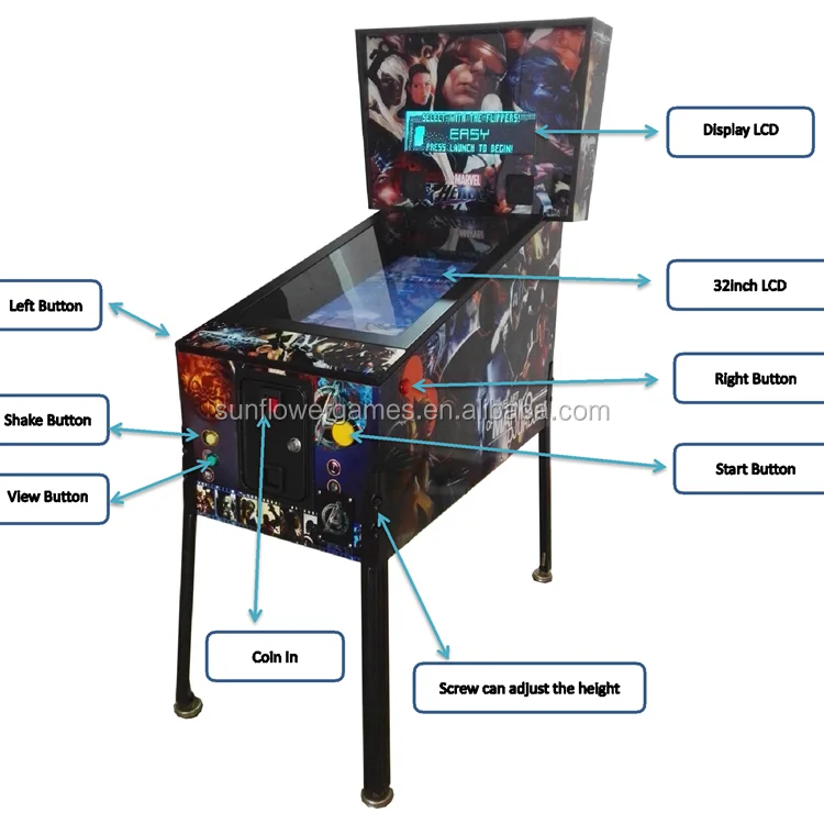 Hot Sale Coin Operated Cheap Pinball Machine Parts Kit Pinball 5 6 7 Balls Game Arcade Cabinet 