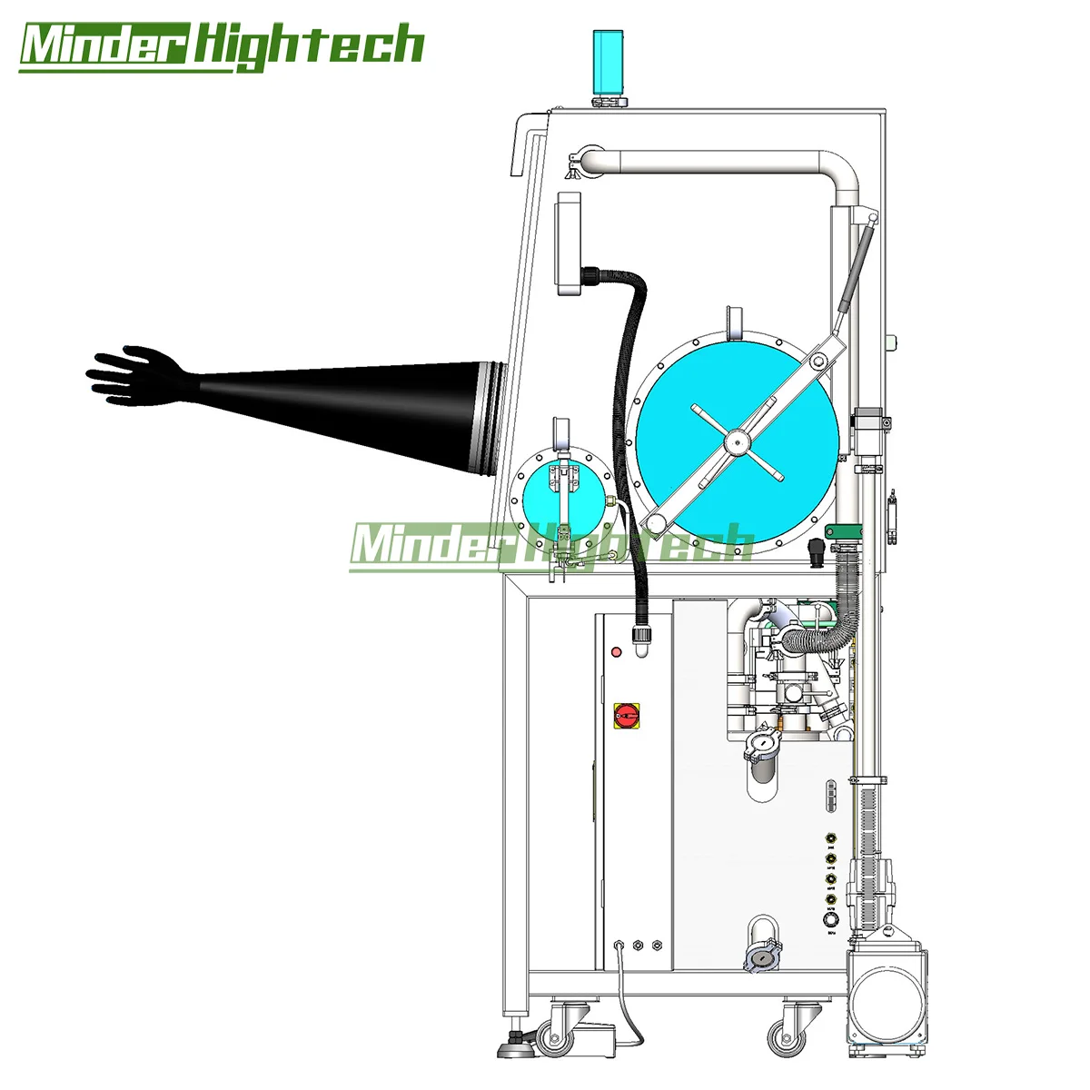 Single Work Station Single Side Vacuum Glove Box 