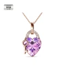Collar nupcial de plata 925 chapado en oro rosa de 18k PE