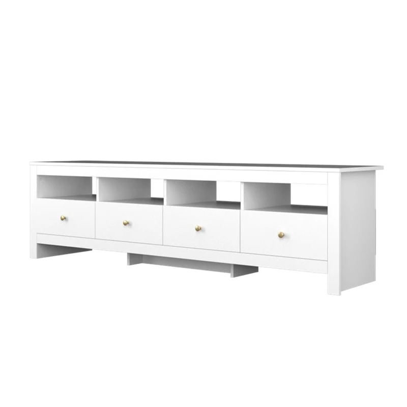 Popular Choice Classy Modern Design Living Room 6FT TV Stand Cabinet Metal with Gold Knobs