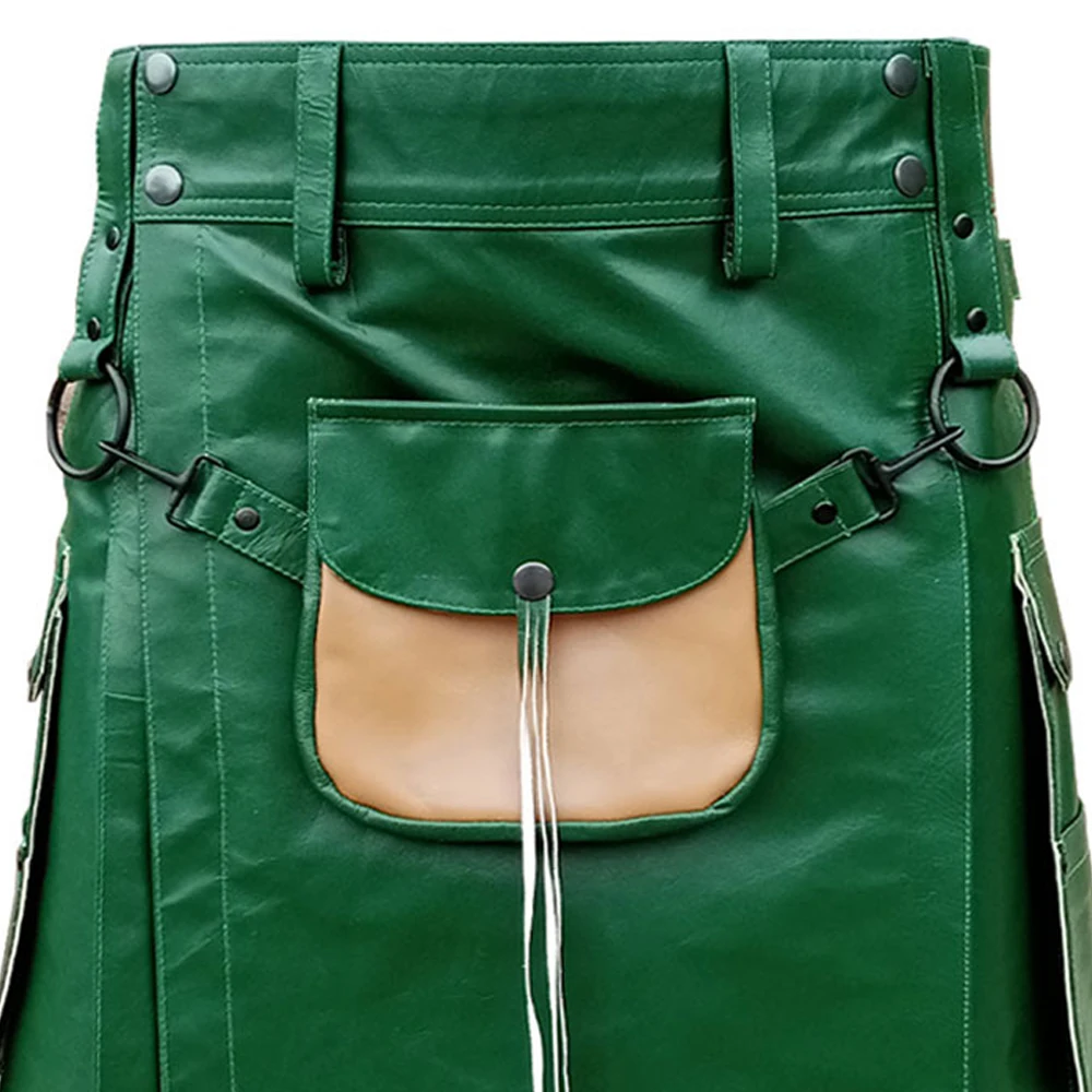 Мужской черный кожаный материал килты с кожаными ремешками лучший дизайн большие размеры оптовая продажа индивидуальные кожаные