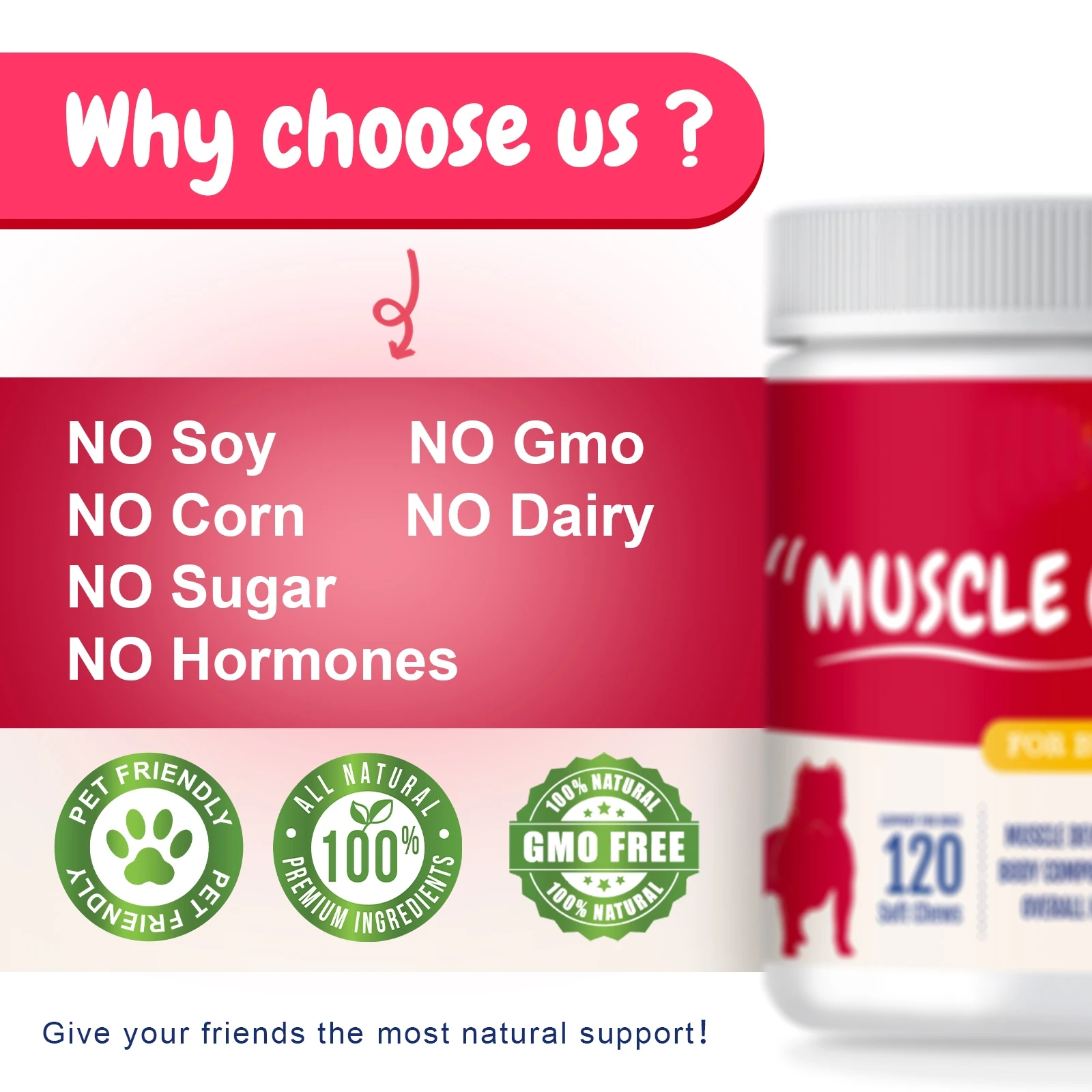 Muscle Gain Soft Chews Supplement Strengthens Muscle Private Label Pet