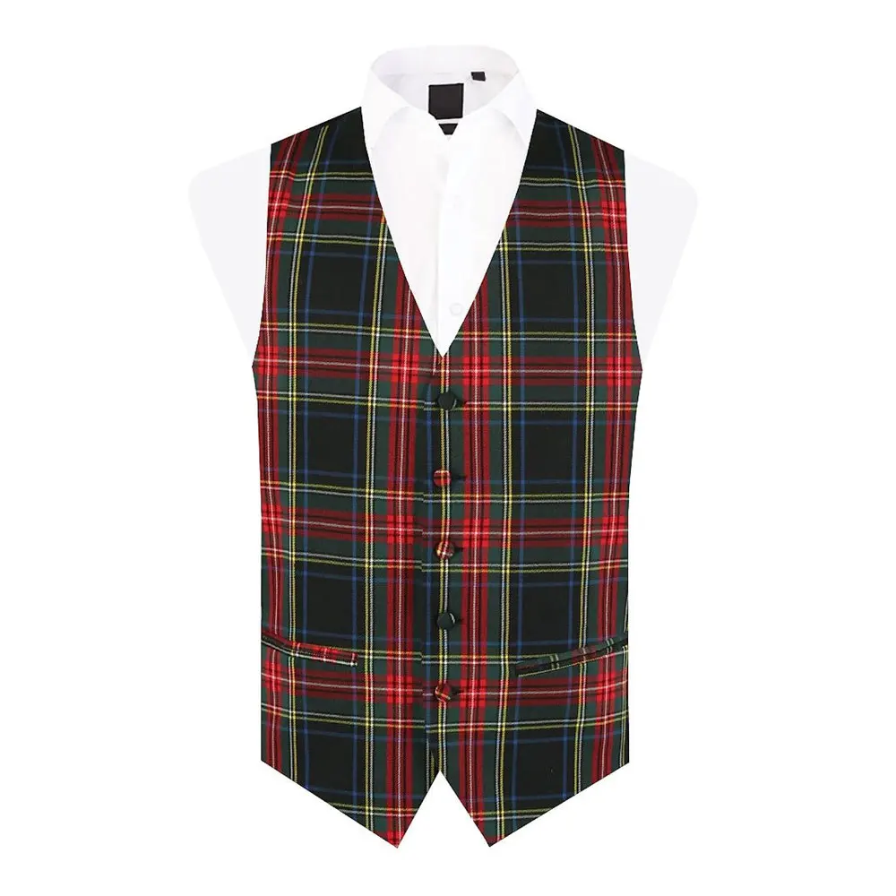 Men's 4pc Plaid Design Formal Waistcoat Dress Vest Men's 4pc Waistcoat ...