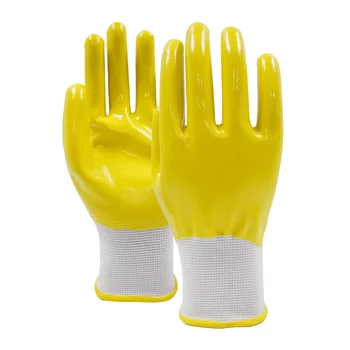 13 Gauge Water-resistant Anti-stain Nitrile Coated Full-Dip Abrasion-Resistant Non-slip Working Safety Gloves