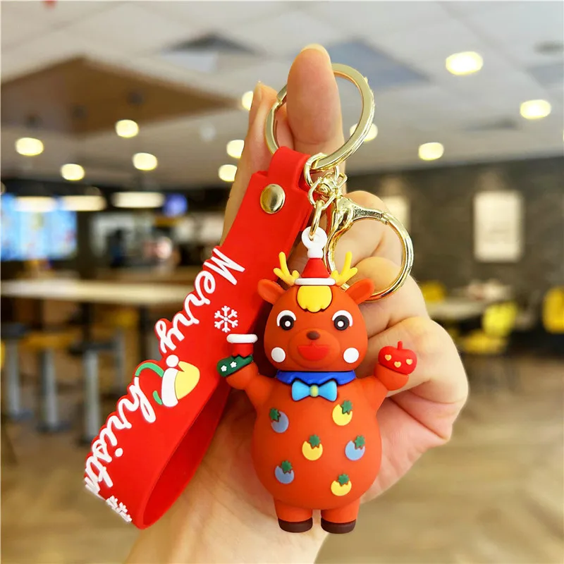 2024 Santa Claus Elk Snowman Christmas Tree Keychain