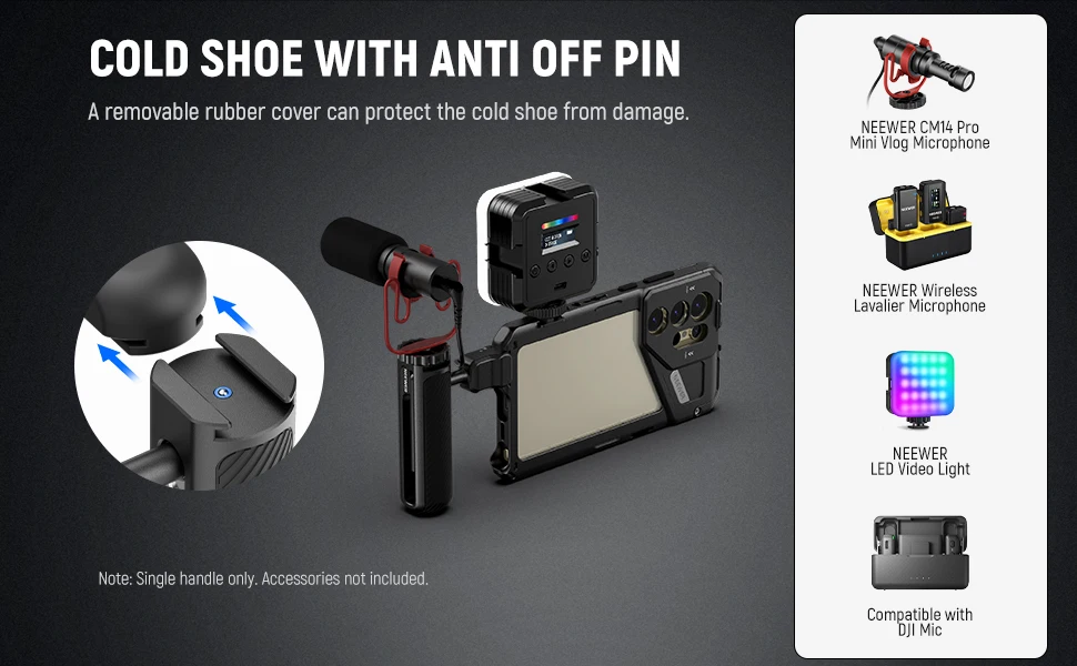 NEEWER PA045B/PA045S hızlı bırakma telefon kafesi yan kol