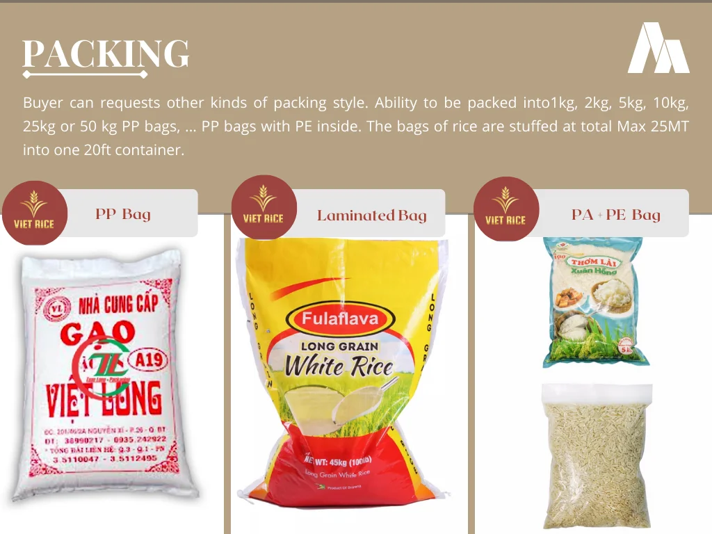 Vietnamese Rice - Camolino Rice - Medium Grain White Rice 5% Broken ...