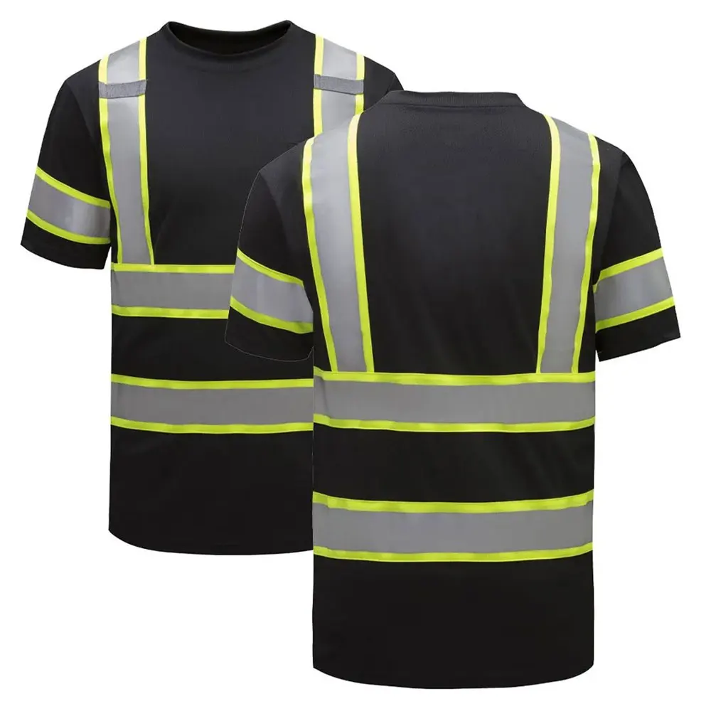 Hot Selling Latest Design Safety Tshirt Customized Black Color
