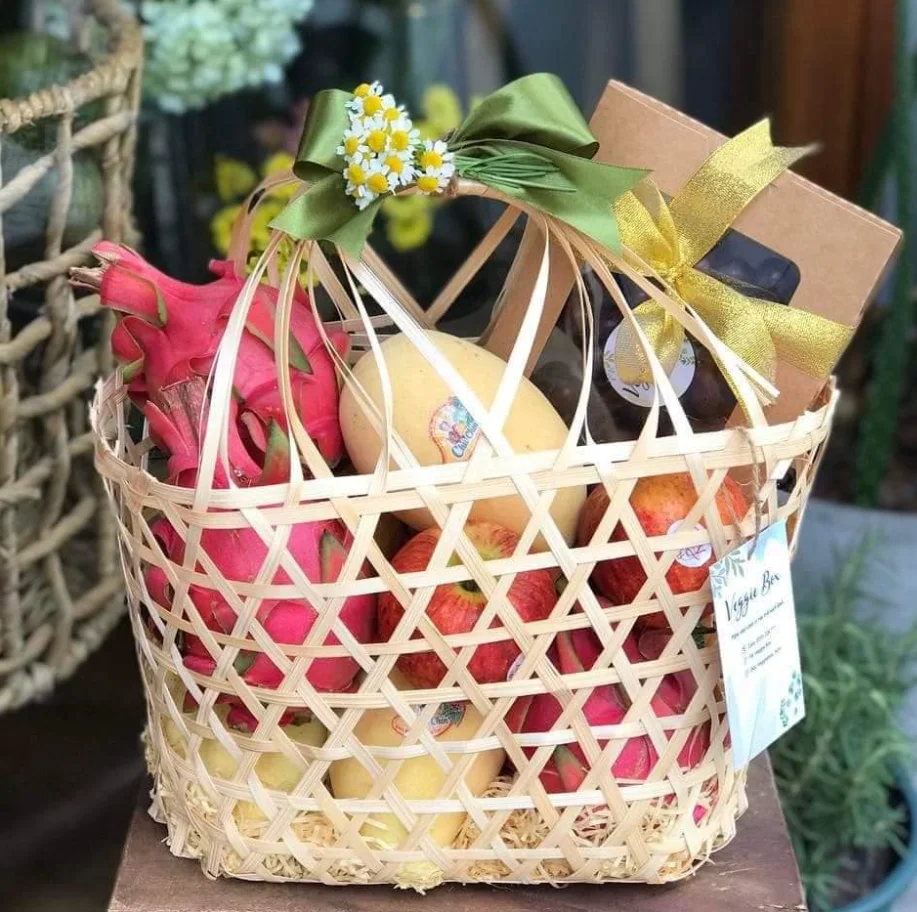 Natural Gift Bamboo Basket Fruits And Drinks Storage Natural Bamboo Rattan Basket Sale Low