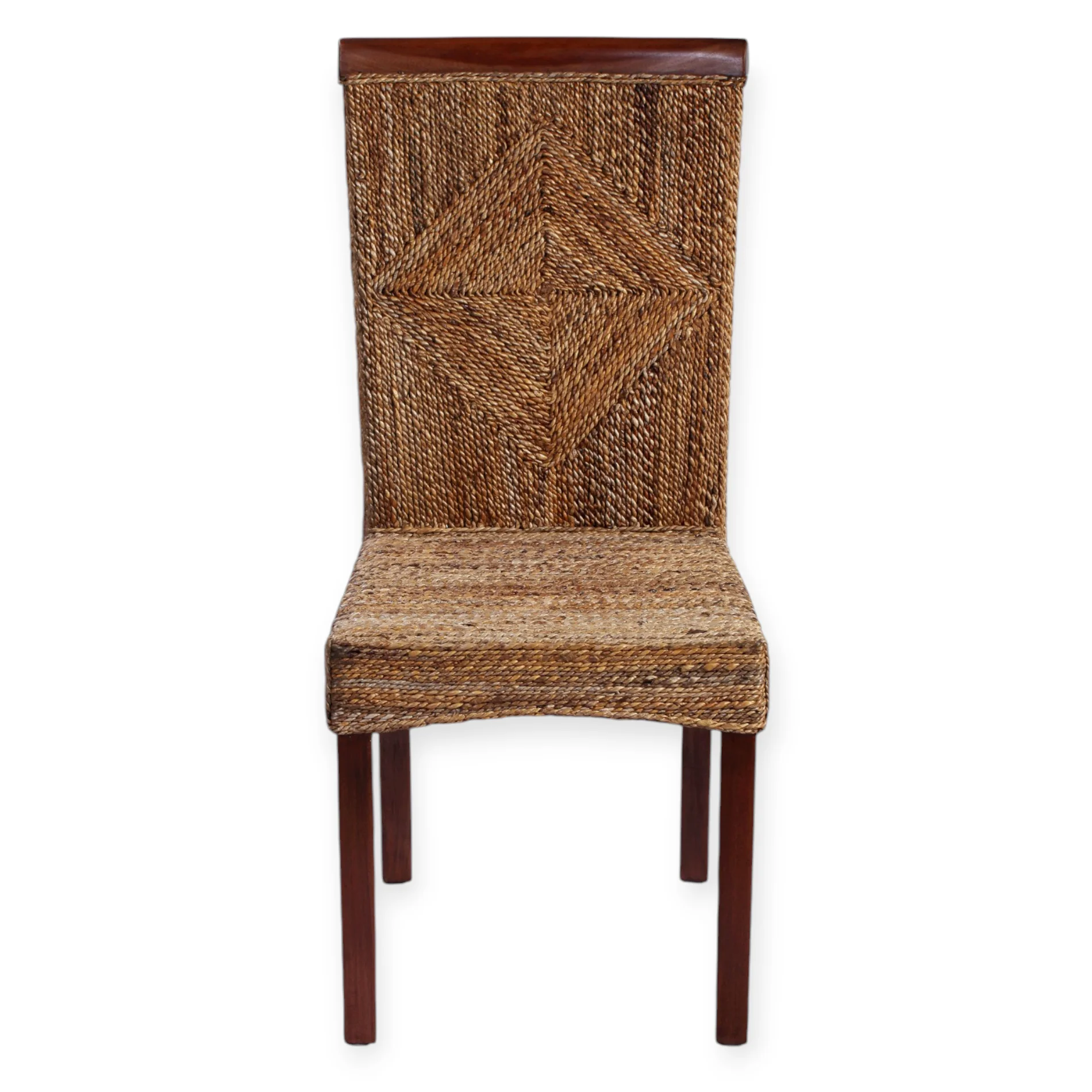 Cheapest Natural Rattan Wicker Dining Chair Furniture Mahogany Wooden Frame Outdoor Garden Chair