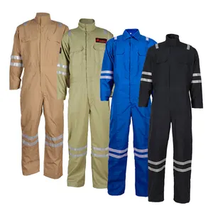 Wholesale Safety Flame Resistant Work Clothing Industrial Workwear Welding Safety Clothing Mechanics Oil Resistant FR Coveralls