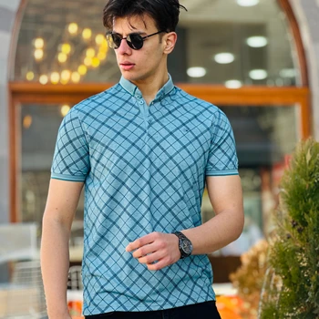 Men's Polo Collar Geometric Print T-shirt Cheap And Affordable Easy To ...