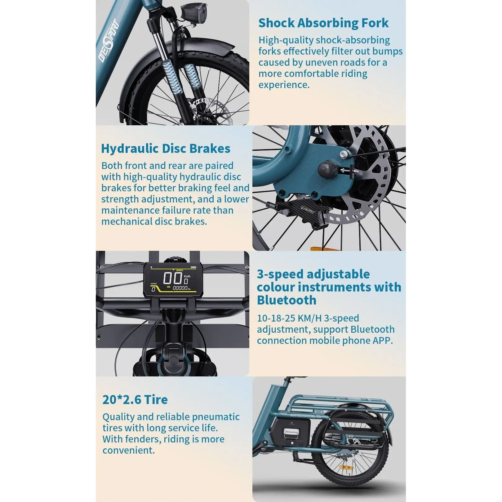 OneSport OT01 Long tail Cargo Electric Bike Lastenrad with 1296Wh Battery and Nabenschaltung