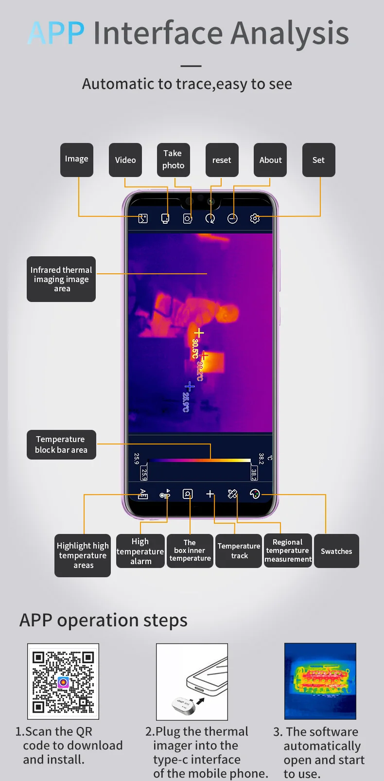 Noyafa Nf586s Advanced App Infrared Imaging Camera Thermal Camera For
