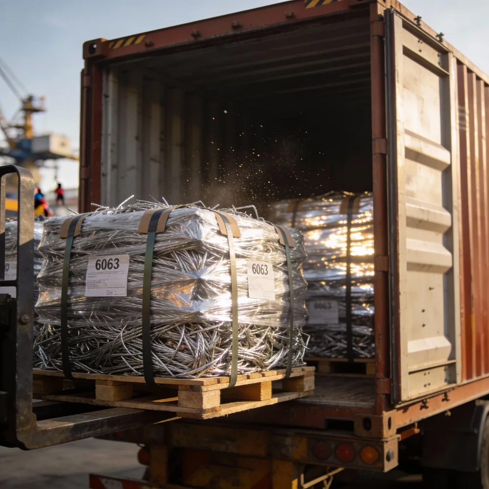 Bright Silver Clean 6063 Aluminum Wire Scrap High Density Bales for Recycling Metal Processing Plants