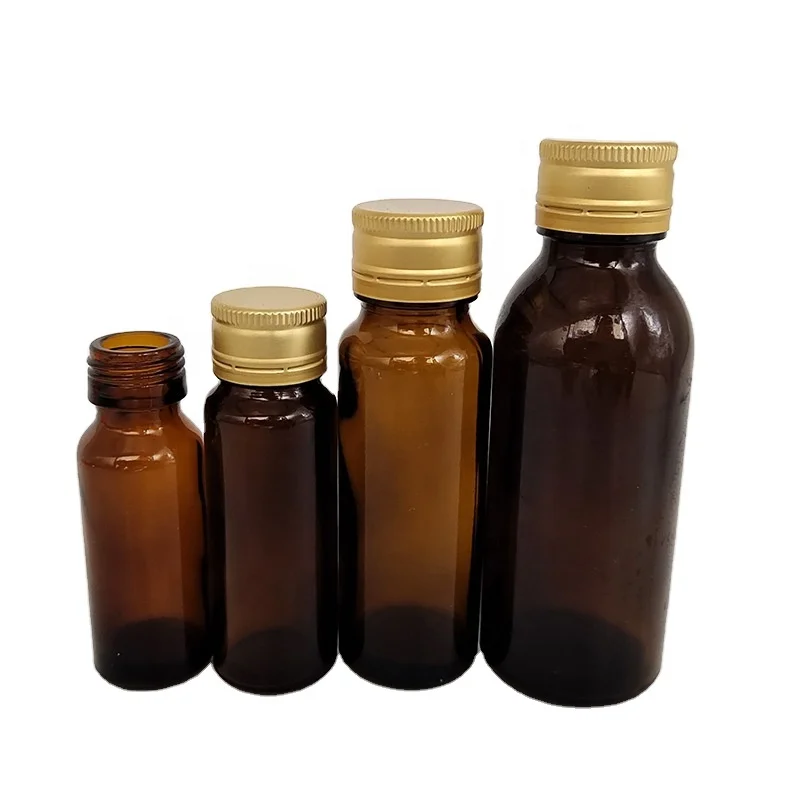 Botol Obat Kaca Amber Brown Kapasitas Berbeda Botol Solusi Lisan untuk dijual