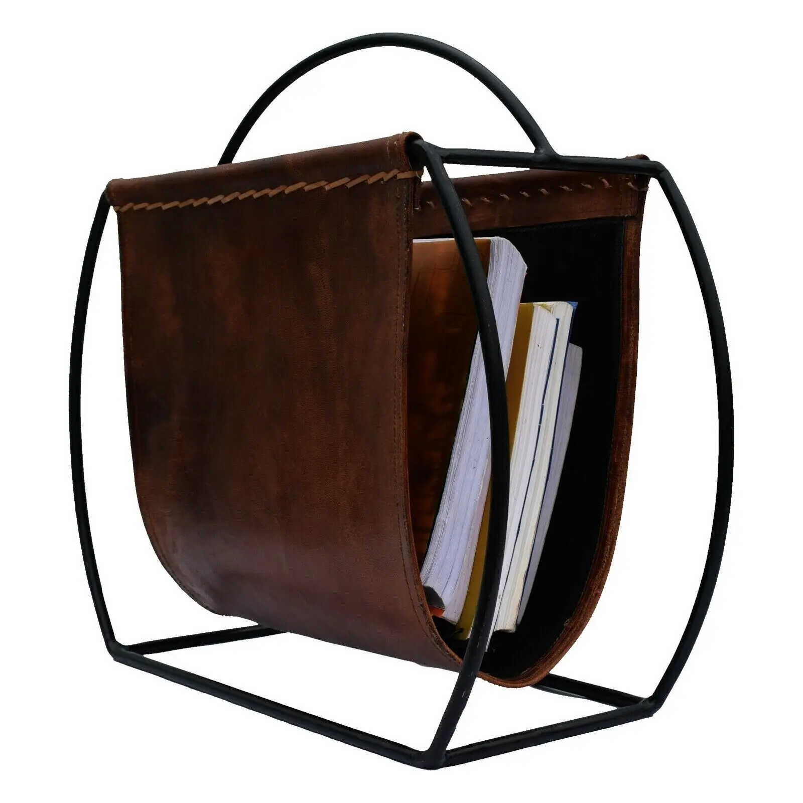 Stainless Steel Metal Magazine Holder Leather High Quality Magazine