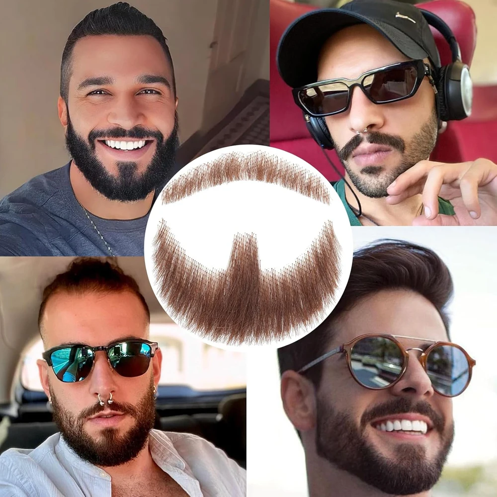 Knstliche Schnurrbrte, falscher Bart, 100 % Echthaar, Gesichtsbart fr  Mnner, realistischer Make-up-Bart, unsichtbarer falscher  Performance-Cosplay-Bart| Alibaba.com