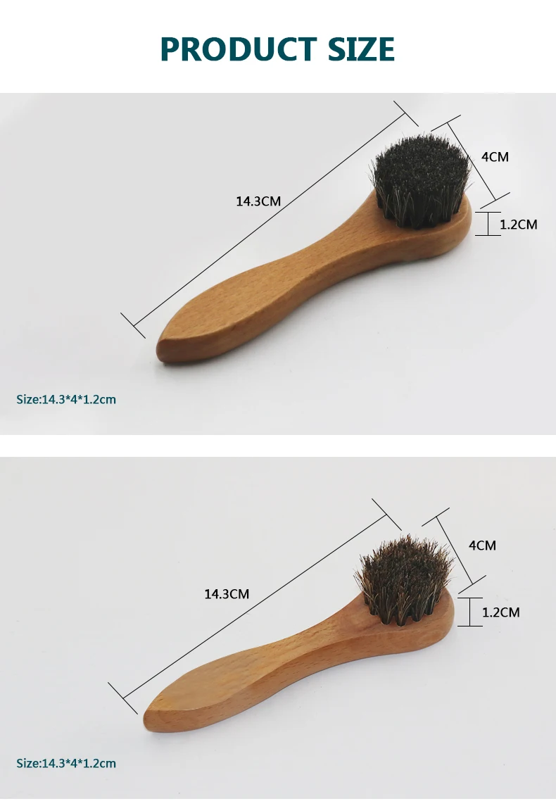 Manufactures Wholesale Beech Horse Hair Brush Cleaning Dust Polishing Gift Wooden Handle Shoes Cleaning Brush