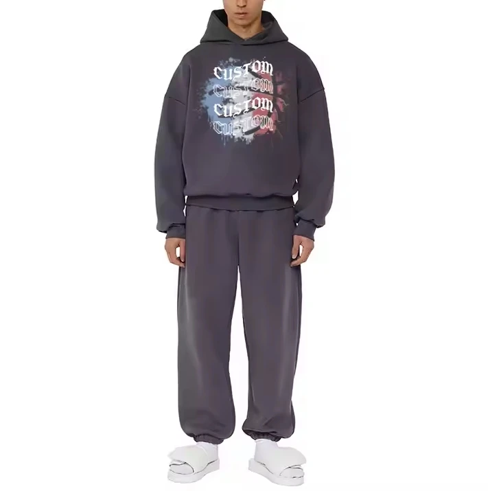 Custom Tech Fleece Tracksuit Two Piece Plain Sweatshirt Unisex Cotton Tracksuit Sweatpants and Hoodie Sets manufacture
