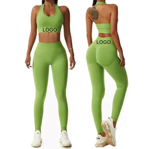 Low MOQ Workout Girls Clothing Sets Seamless Squat Booty Lifter Leggings Athletic Wear Yoga Fitness Women's Sets