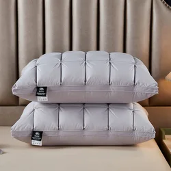 Bed Pillows with Twisted Flower White Goose down Feathers