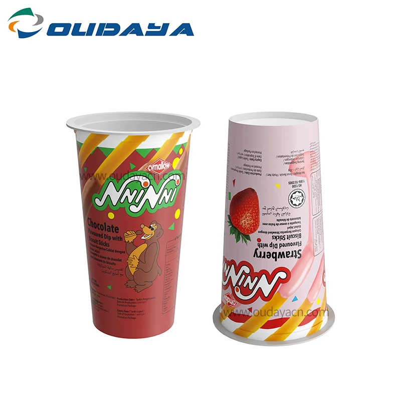 220ml 35g  Custom PP Empty Plastic Jam Cup for Chocolate Packaging Biscuit Dip Cup Packaging
