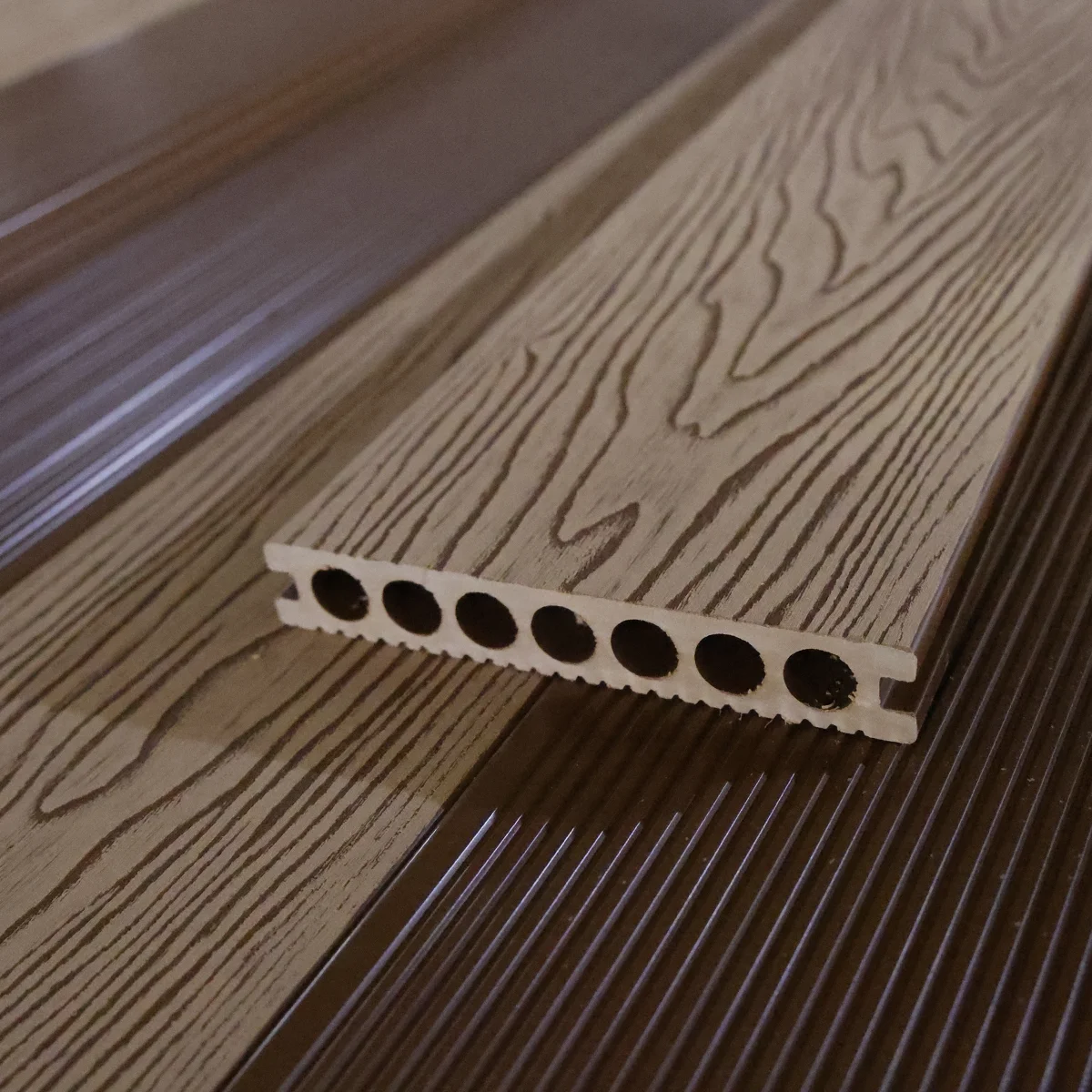 Premium 140x25mm Hollow 3D Embossed WPC Decking Board Garden Pool Outdoor Flooring High Quality Factory Direct Supply