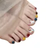white, teal, yellow, red, brown