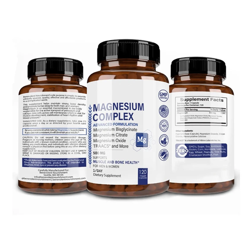 Organic Herbal Complex Max Absorption Supplement Magnesium Citrate