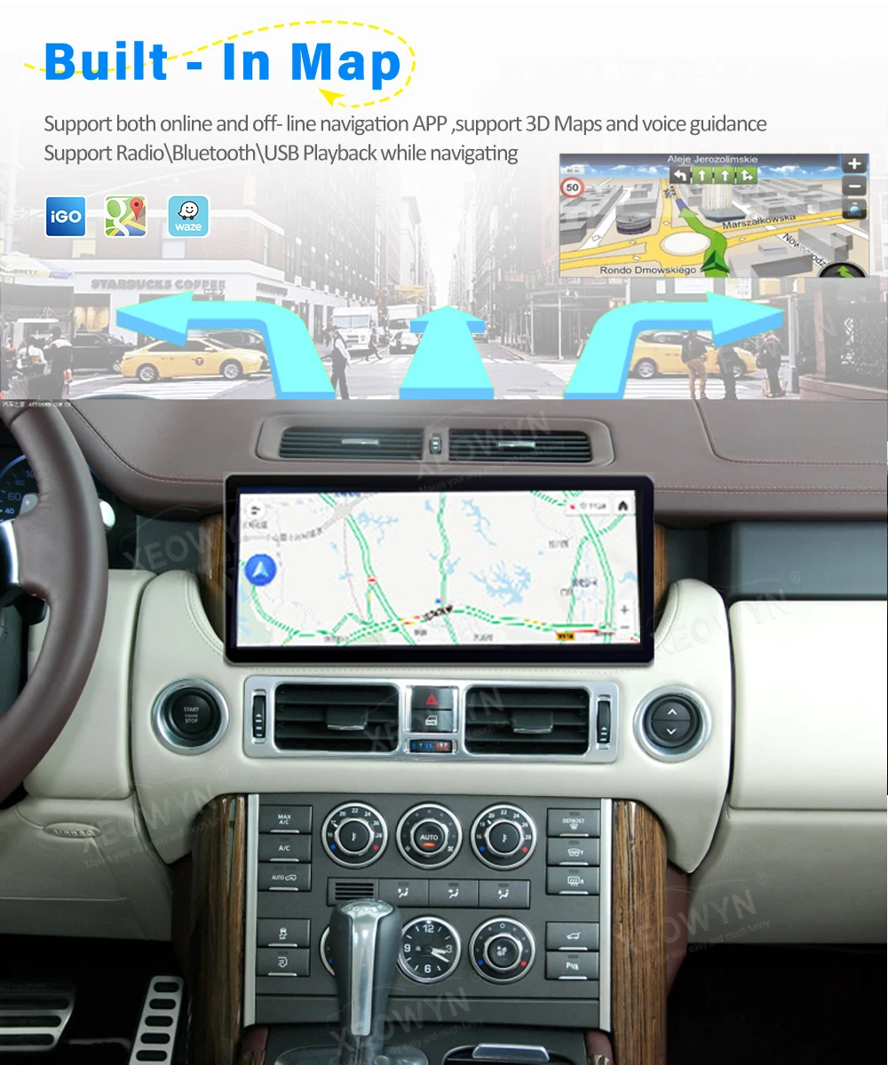 Range Rover Stereo Camera Navitech 12.3inch Android 12 Auto Audio for Land Rover L322
