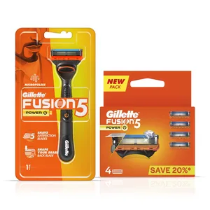 Gilletts Fusion5 Men's Razor Value Pack 1 Handle & 5 Black Razor Blade Refills